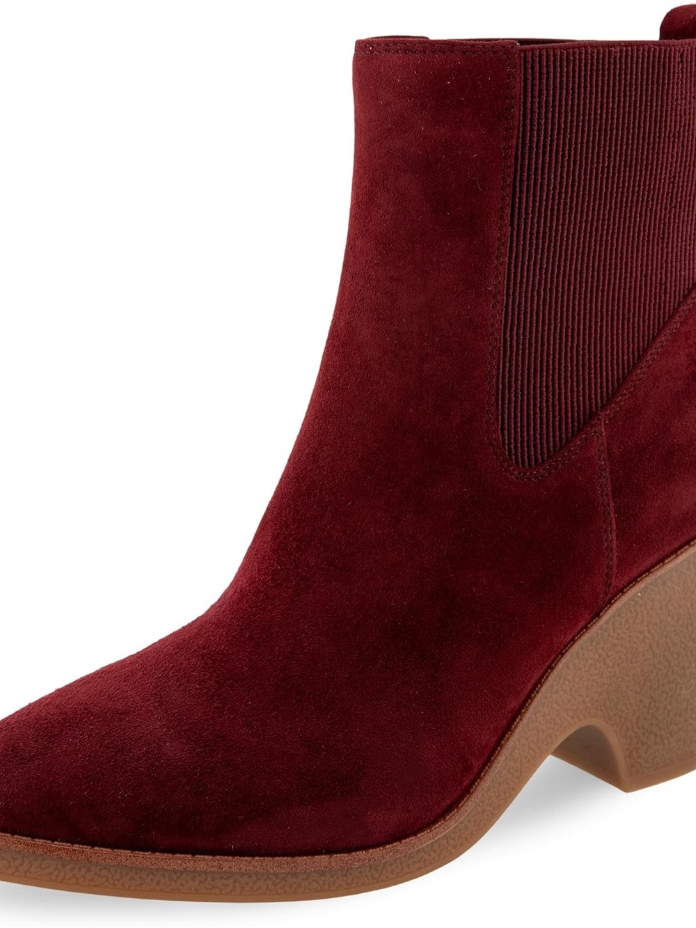AEROSOLES Maroon Suede Chelsea Ankle Boot
